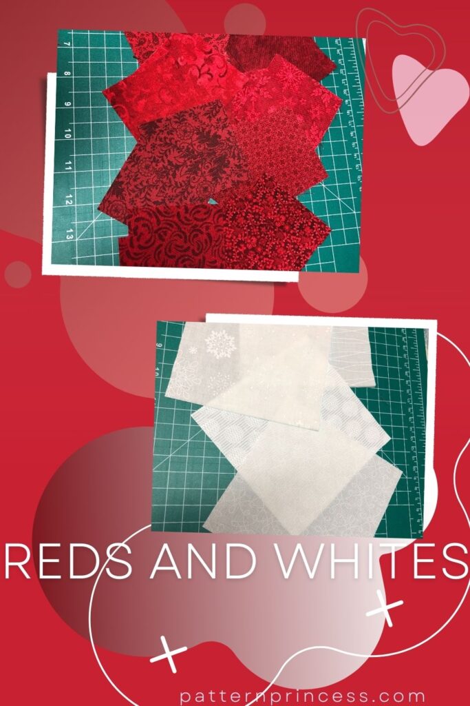 Shades of Red and White Cotton Fabric