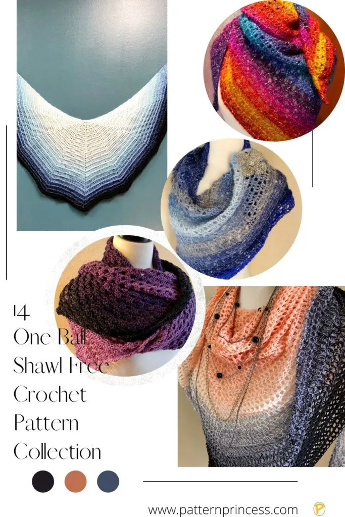 14 One Ball Shawl Free Crochet Pattern Collection