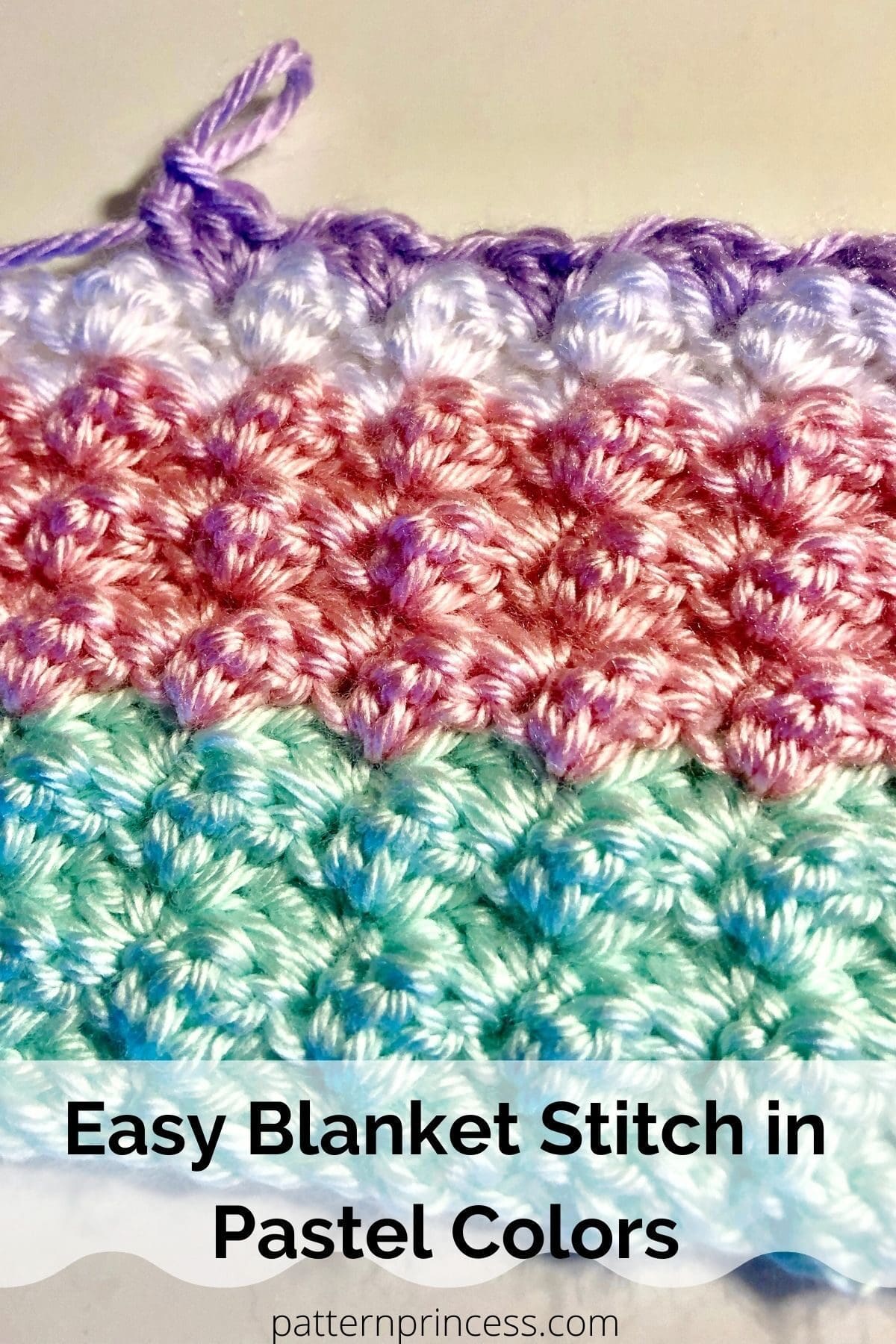 Easy Blanket Stitch in Pastel Colors