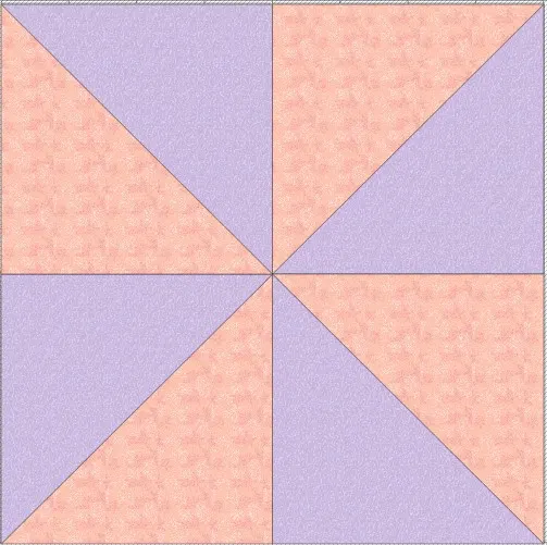Charming Pinwheel Pastel Mini Quilt Pattern Diagram
