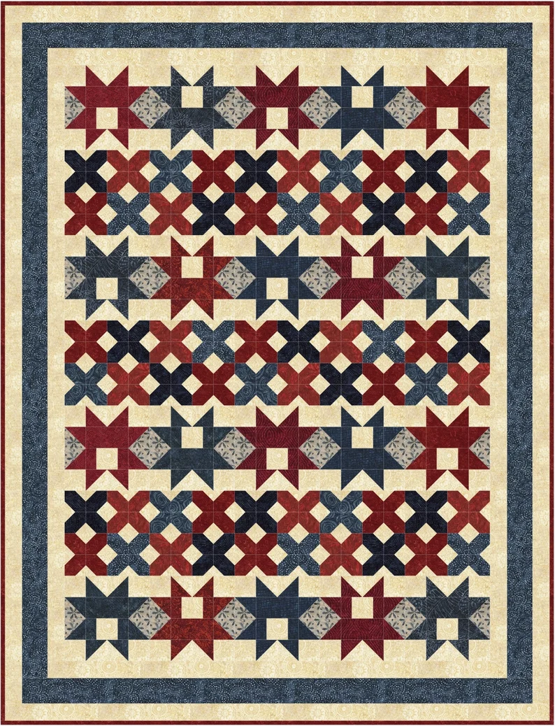 Patriotic quilt pattern scrappy flag