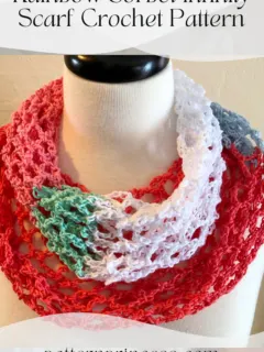 Rainbow Sorbet Infinity Scarf Crochet Pattern