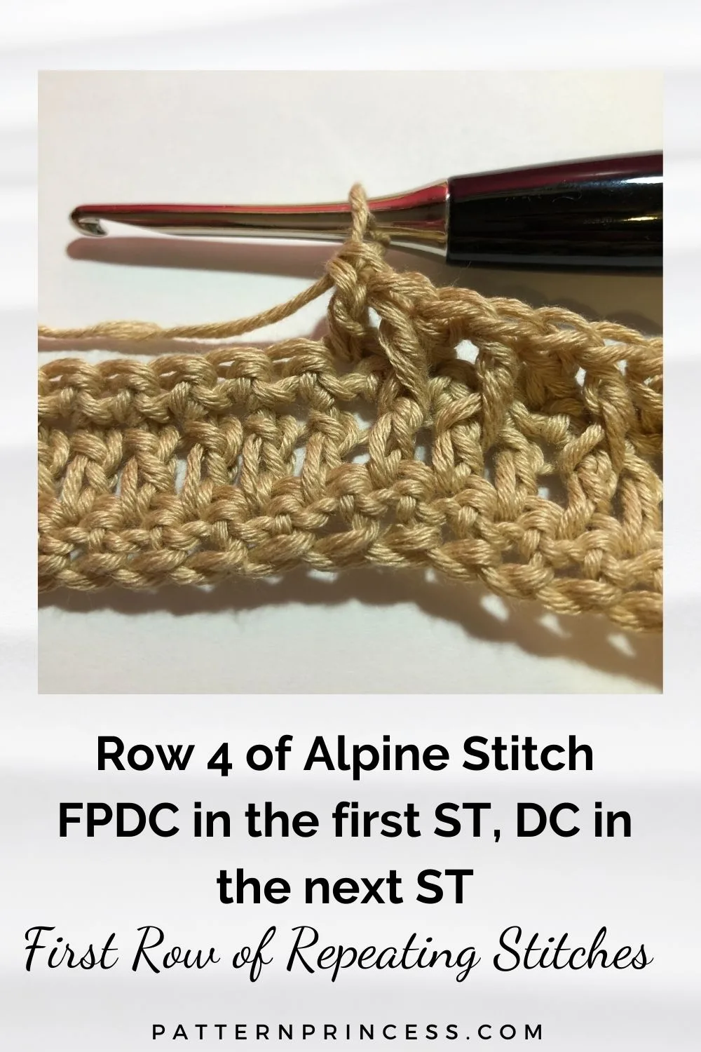 Row 4 of Alpine Stitch