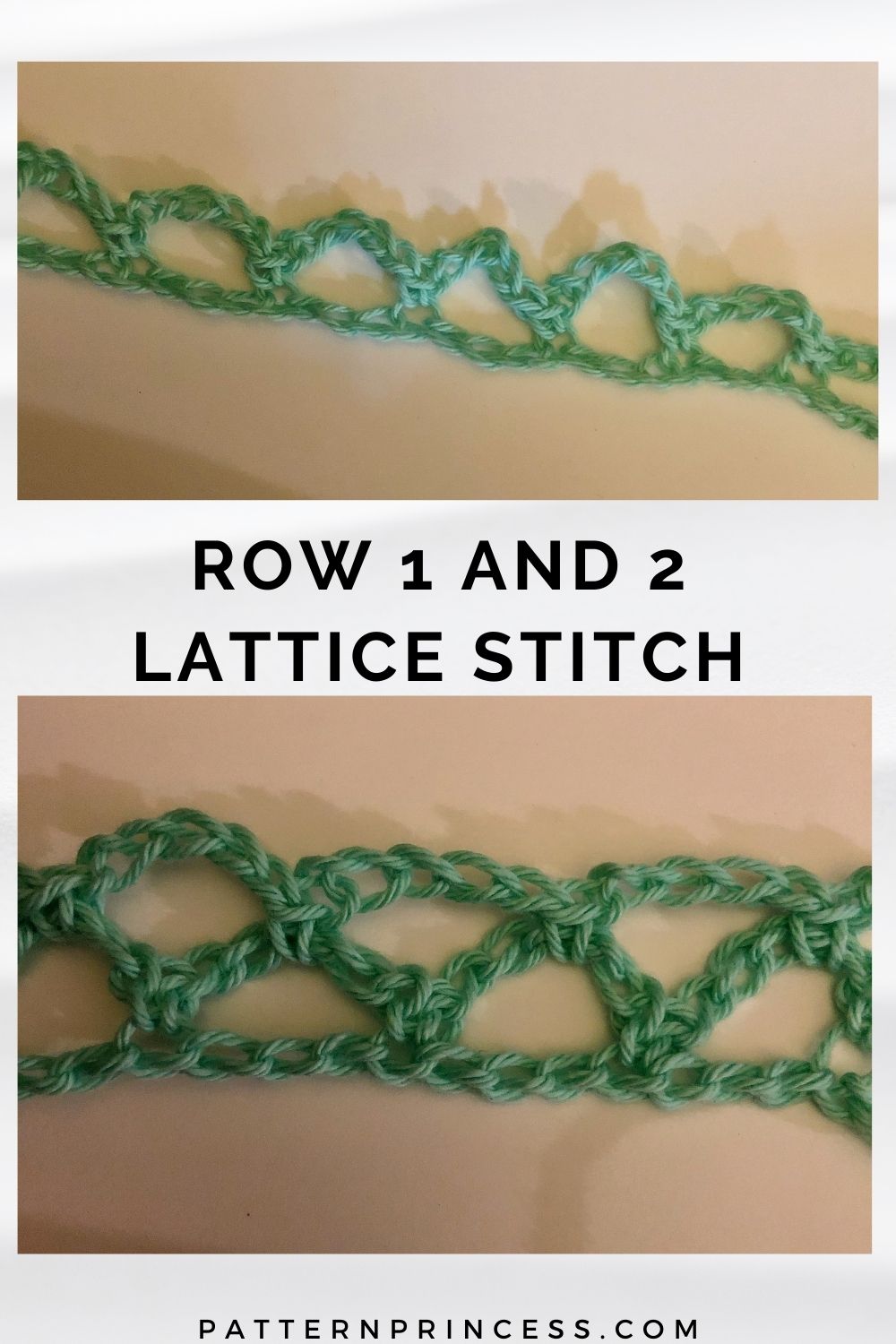 Rows 1 and 2 Lattice Stitch