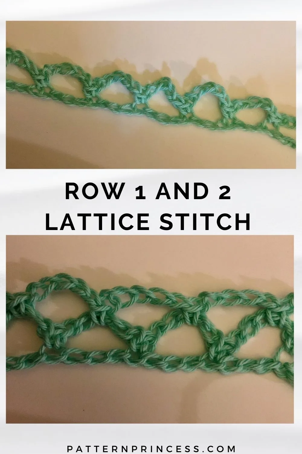 Rows 1 and 2 Lattice Stitch