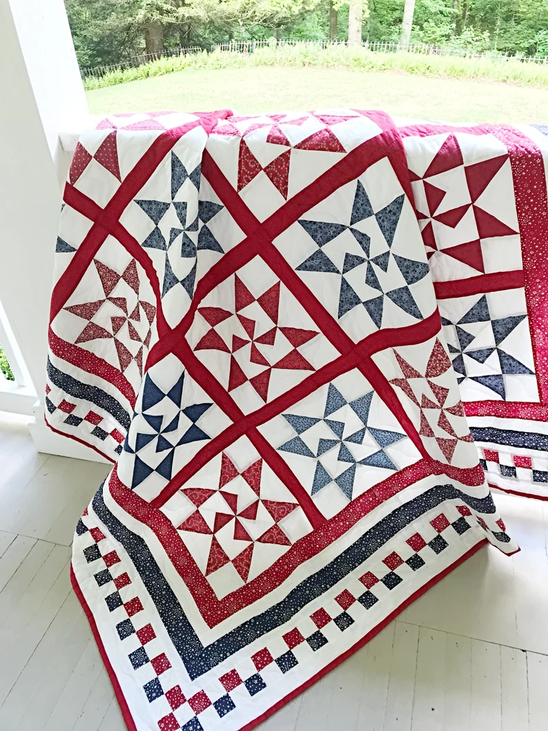 Star Quilt Patterns PDF Red and White Quilt Pattern