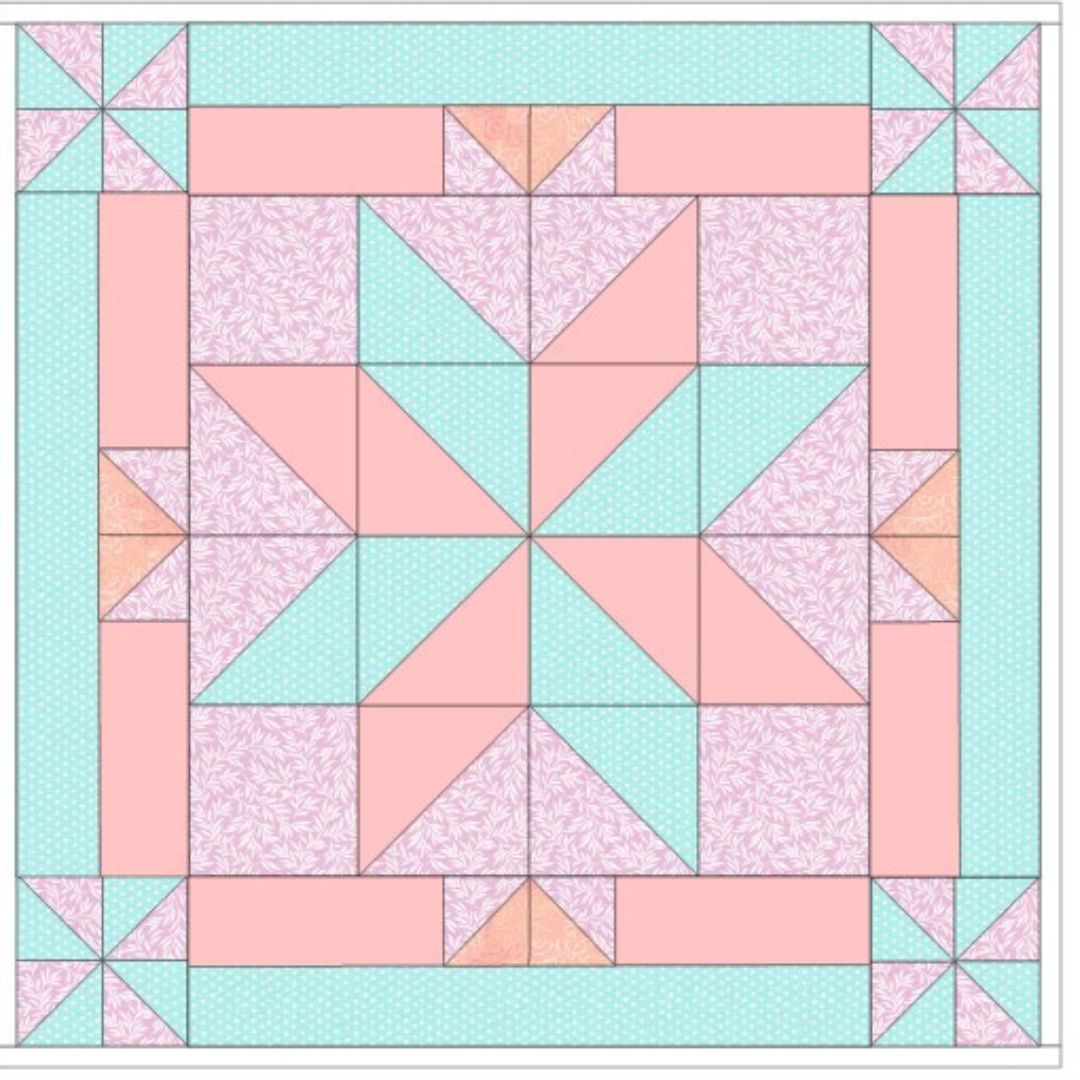 Charming Pastel Quilted Tablecloth Block