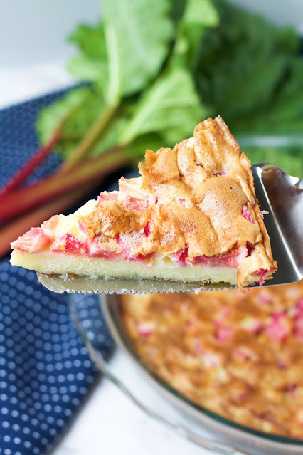 Rhubarb Magic Crust Custard Pie hoteatsandcoolreads