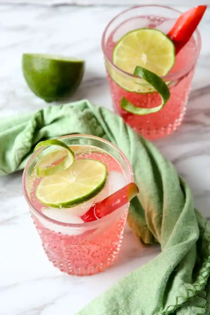 Rhubarb-gin and tonic cocktail thefoodblog