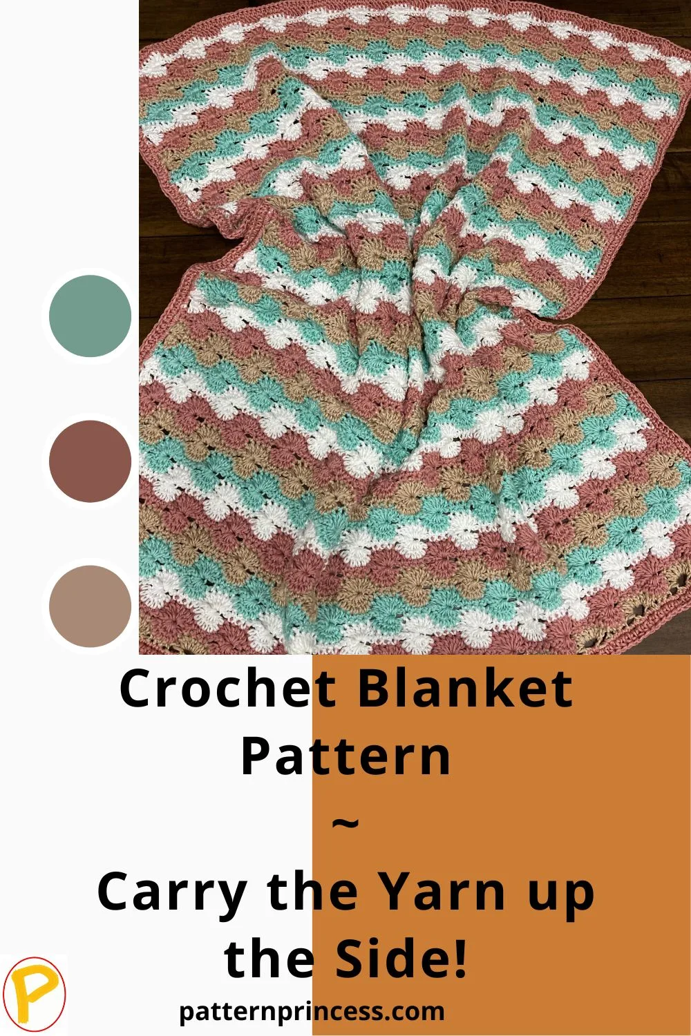 Crochet Blanket Pattern _ Carry the Yarn up the Side!