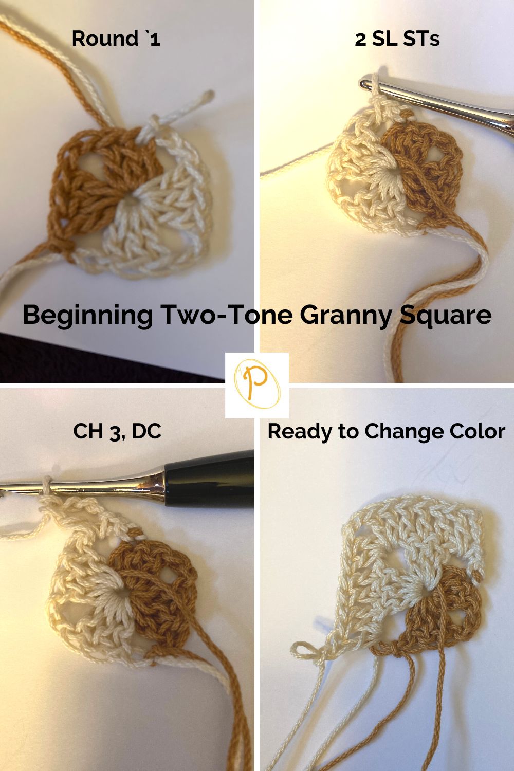 Beginning Two-Tone Granny Square