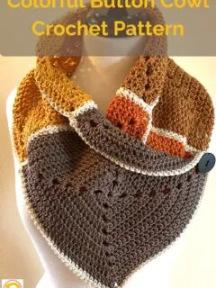 Colorful Button Cowl Crochet Pattern
