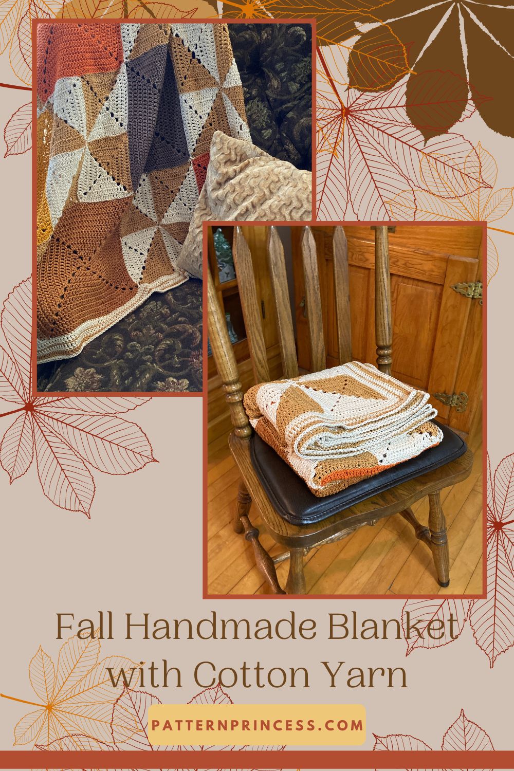 Fall Handmade Blanket with Cotton Yarn