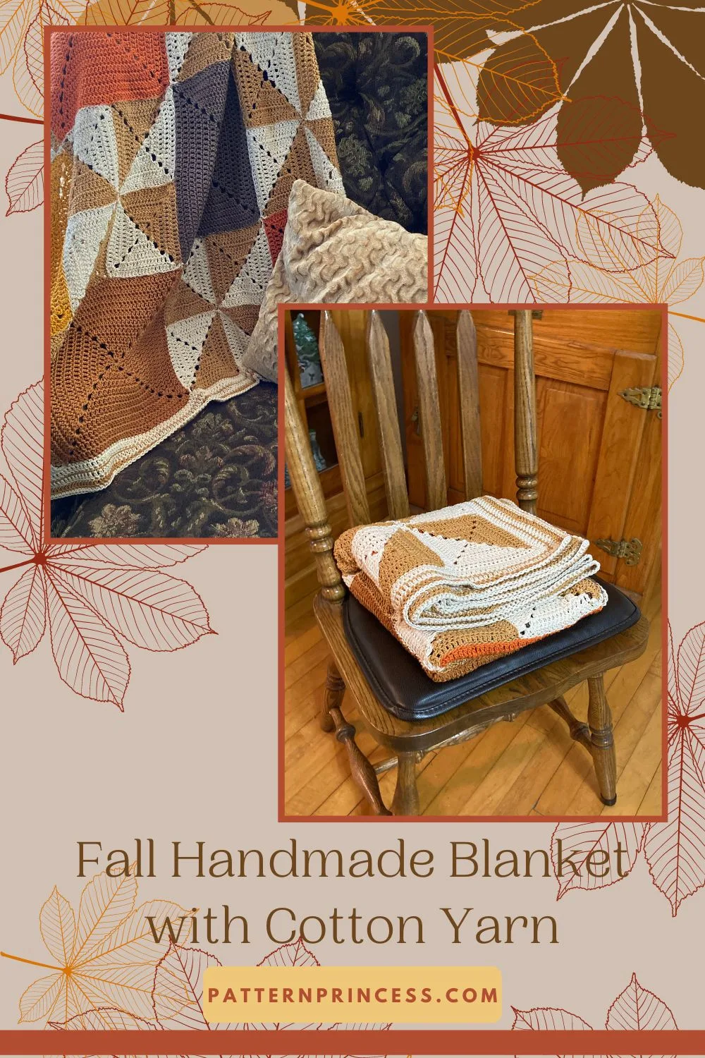 Fall Handmade Blanket with Cotton Yarn