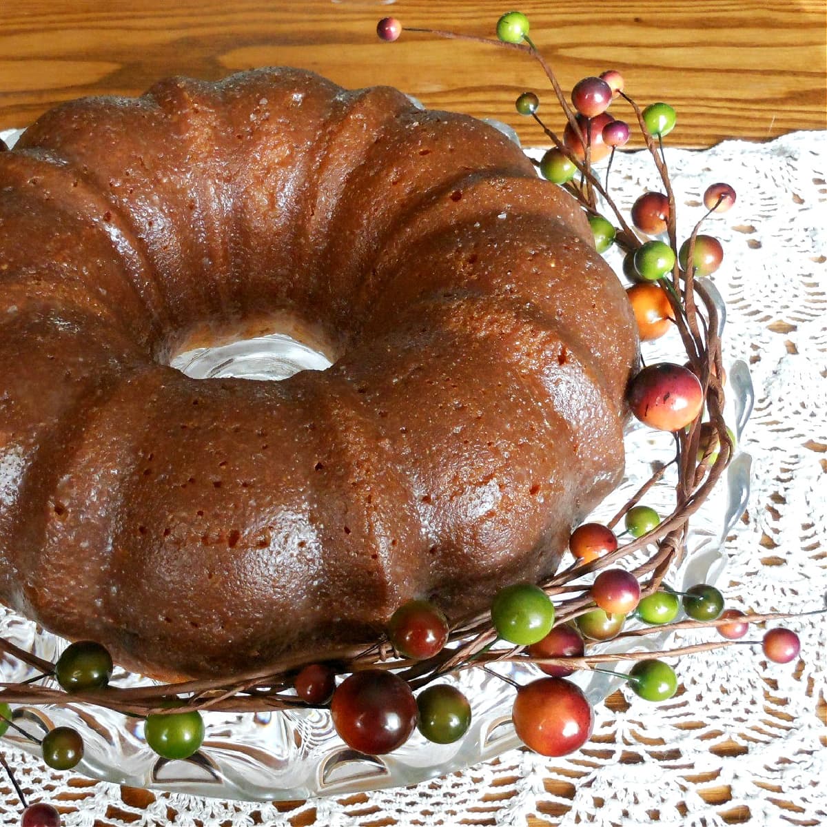 eggnog-bundt-cake- with rum glaze