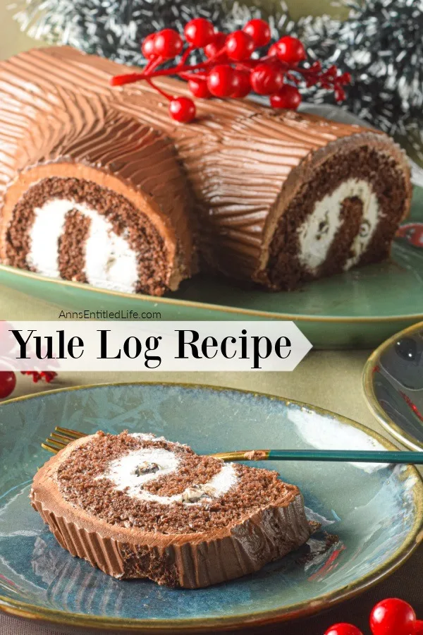yule-log-recipe and a piece sliced