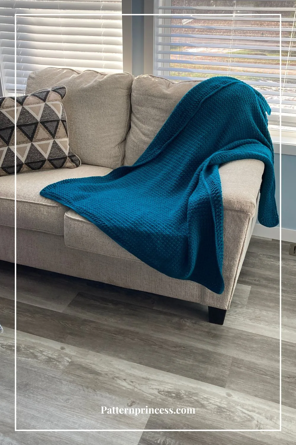Modern Teal colored throw
