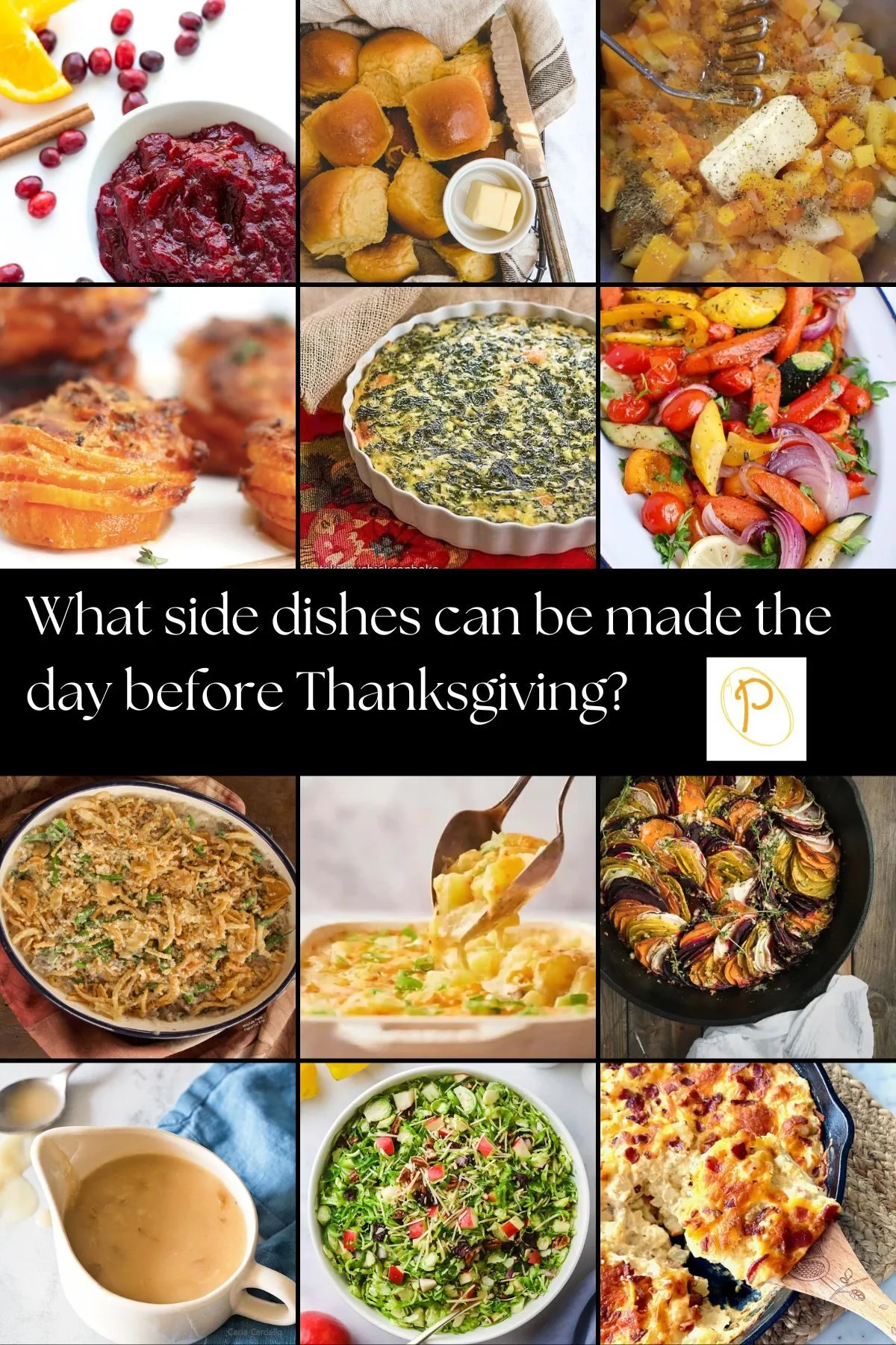 What side dishes can be made the day before Thanksgiving
