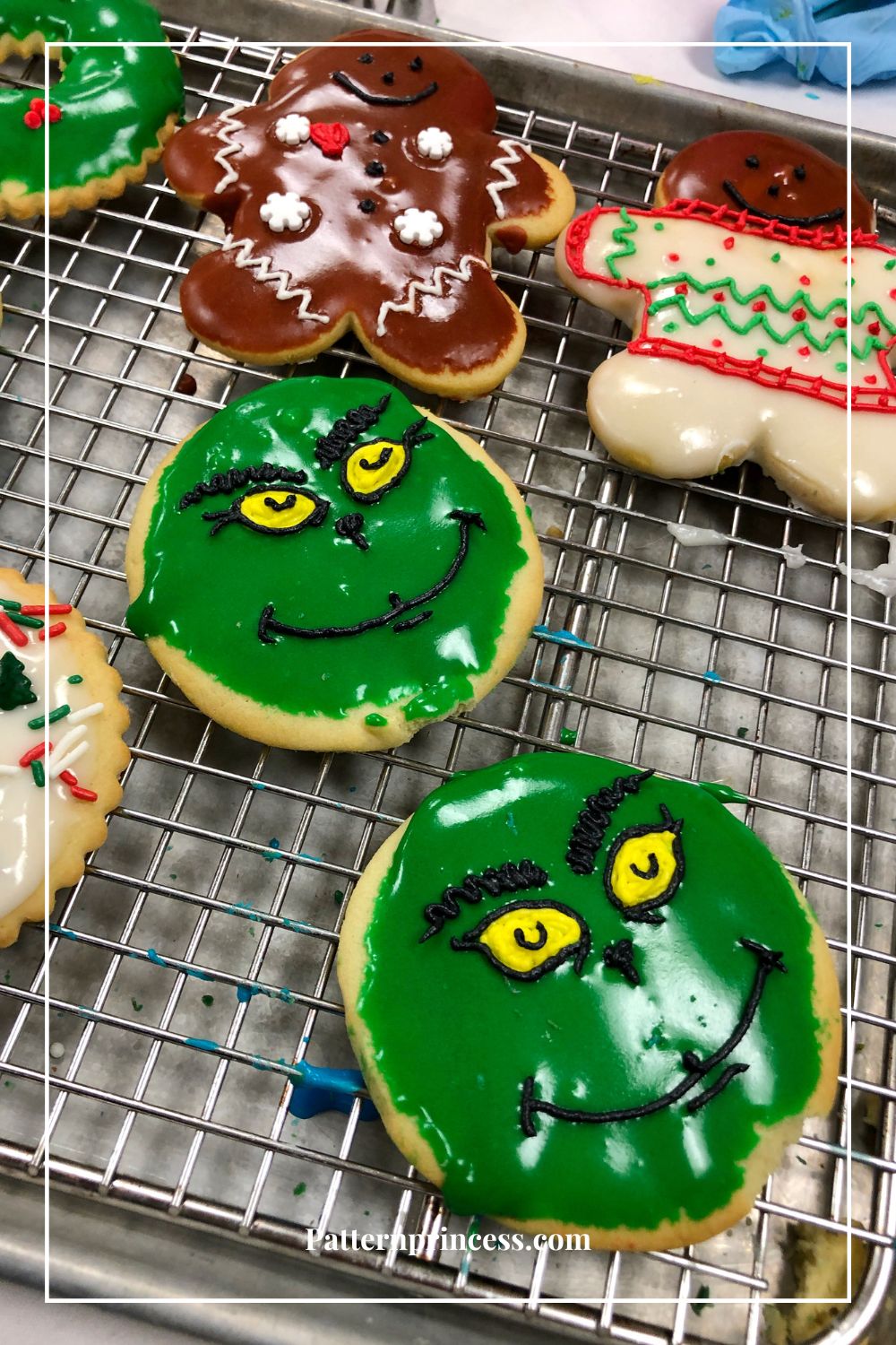 Decorated Grinch Cookies