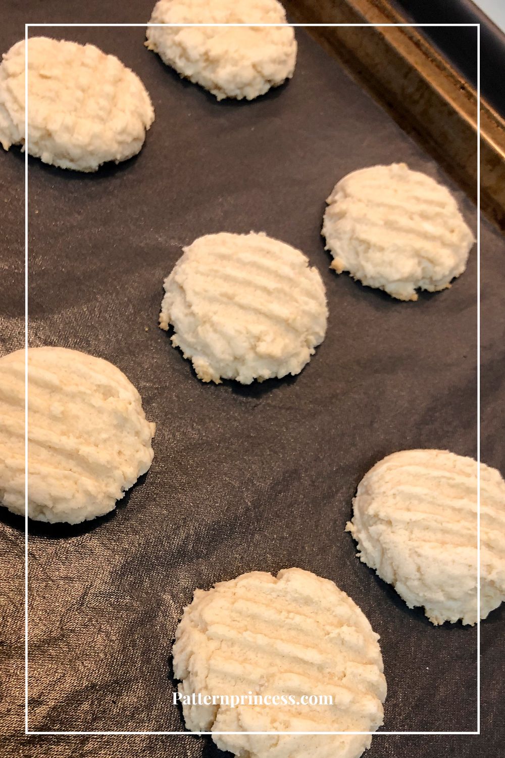 Flattening dough with fork