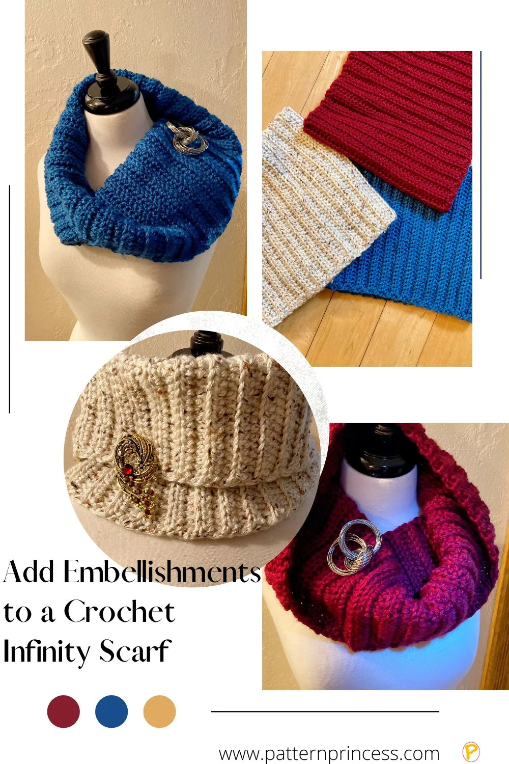 Add Embellishments to a Crochet Infinity Scarf