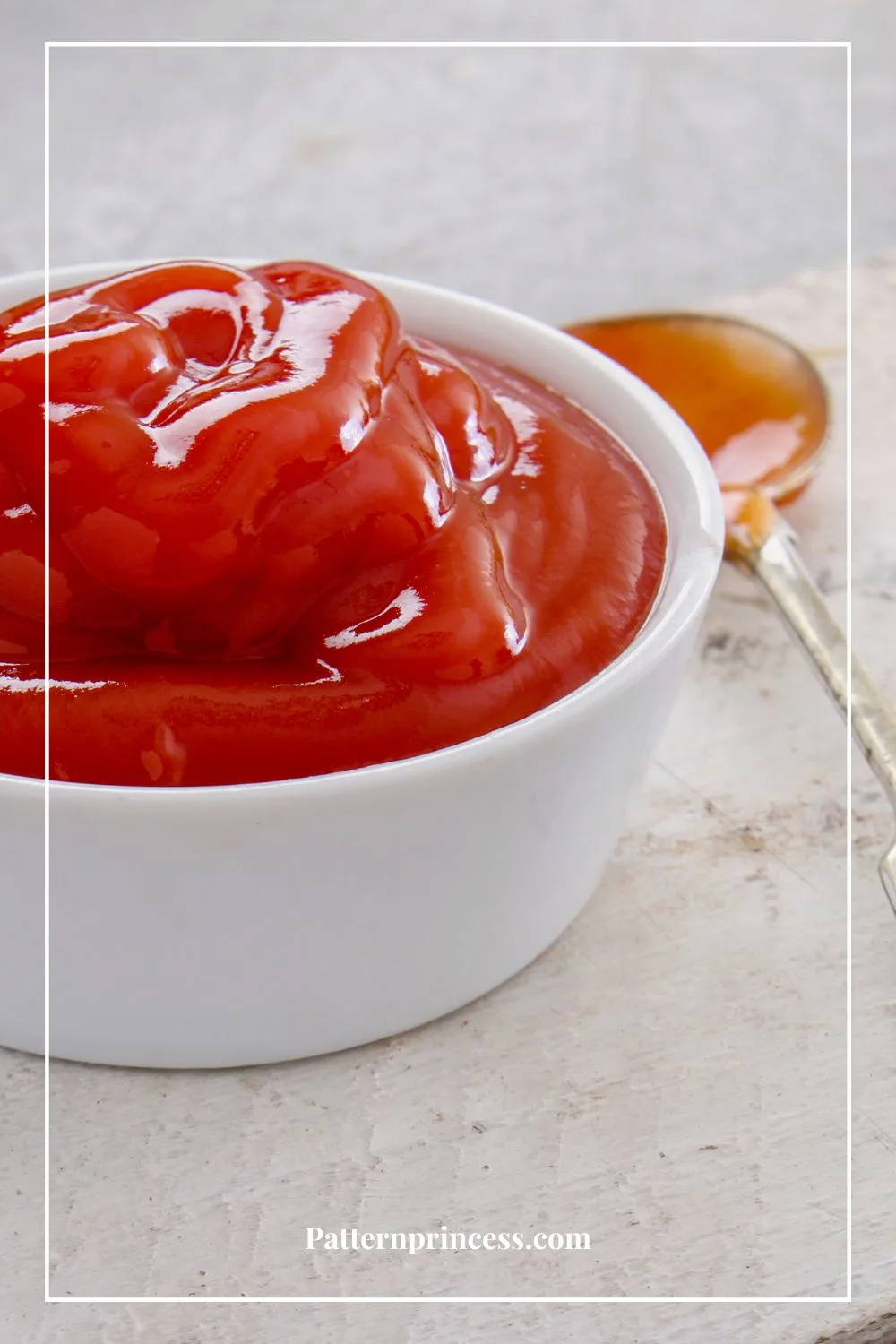 Bowl filled with ketchup