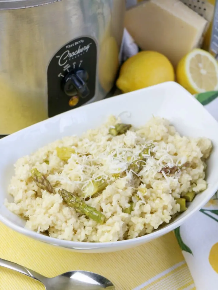 Slow-Cooker-Asparagus-Risotto-with-Lemon