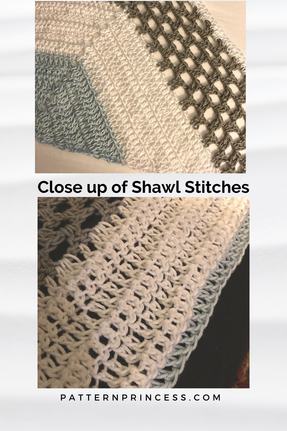 Close up of Shawl Stitches