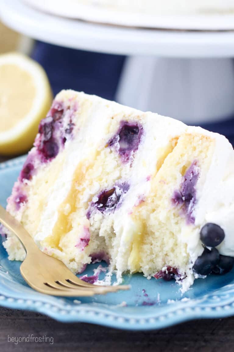 Lemon Blueberry Cake sliced