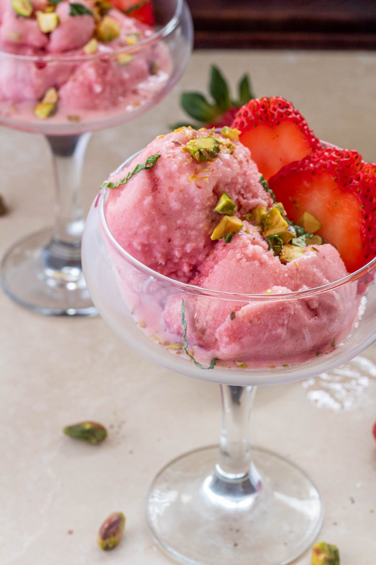 Strawberry Sherbet with Buttermilk