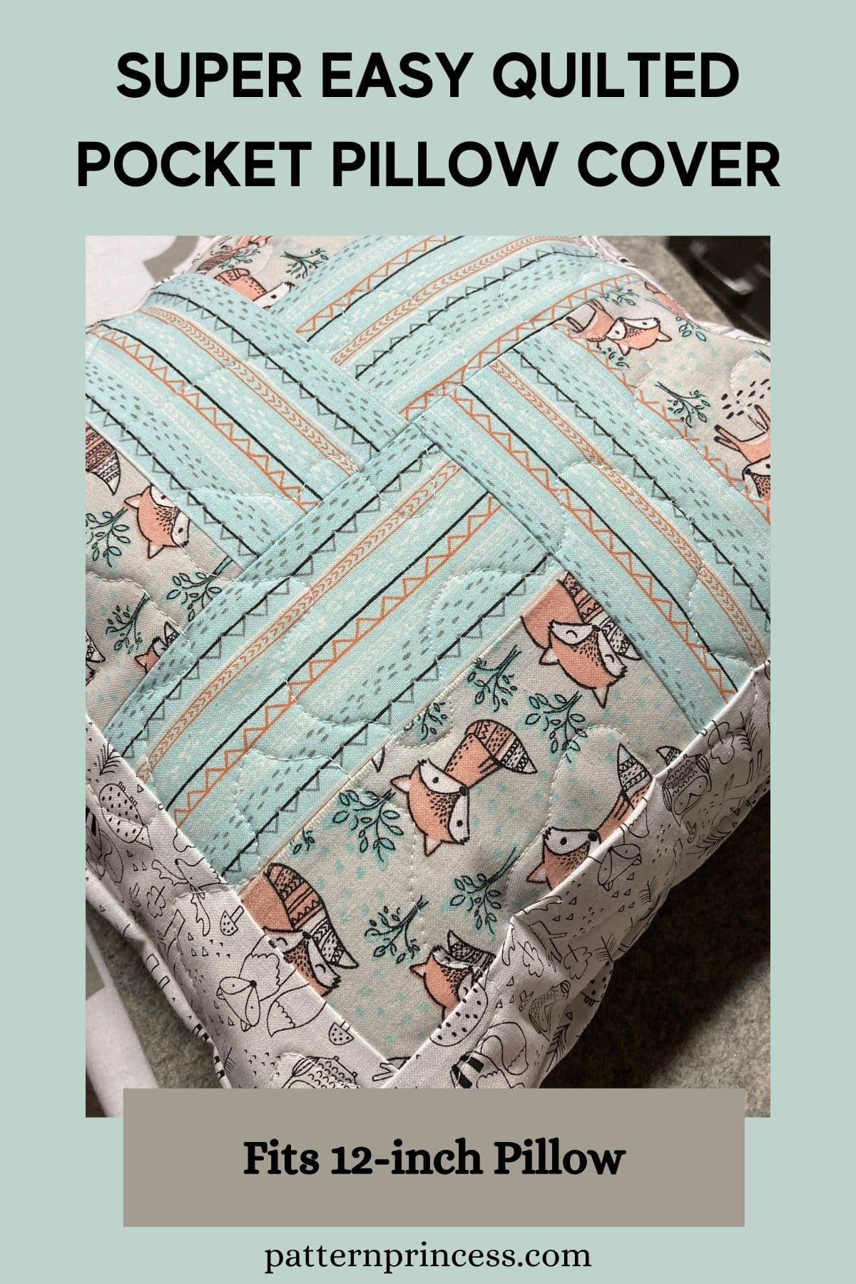 Super Easy Quilted Pocket Pillow Cover