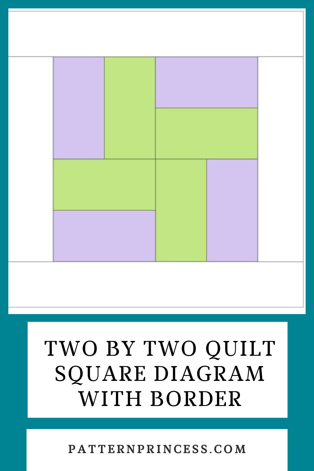 Two by Two quilt square diagram with border