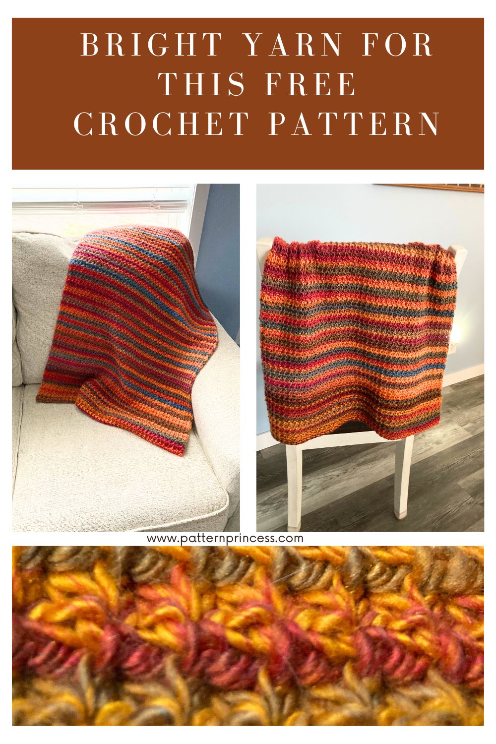 Bright Yarn for this Free Crochet Pattern