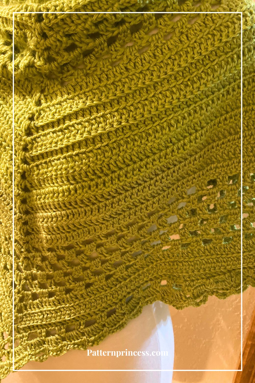 Easy Shawl Pattern in Chartreuse