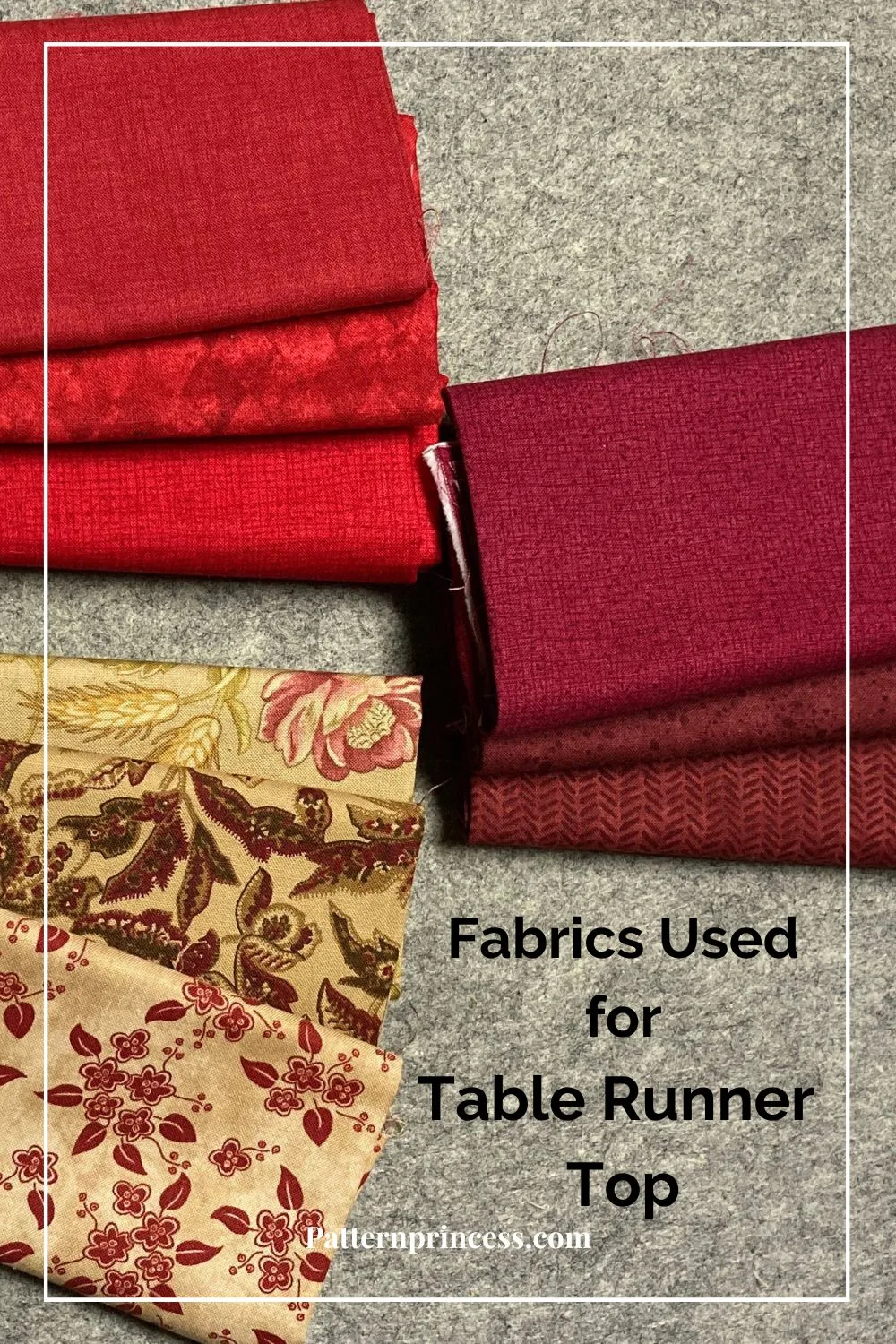 Fabrics Used for Table Runner Top