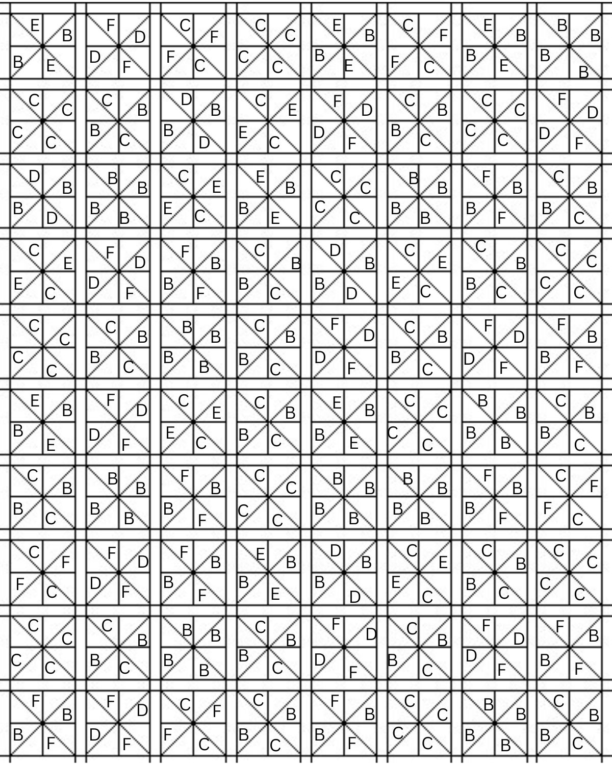 Charleston Twin Quilt Size Fabric Diagram