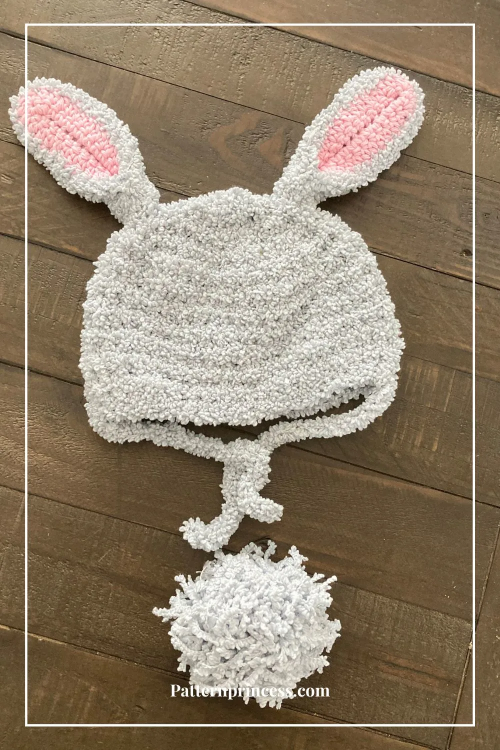 Easy Crochet Hat Pattern with Bunny Ears with Tail