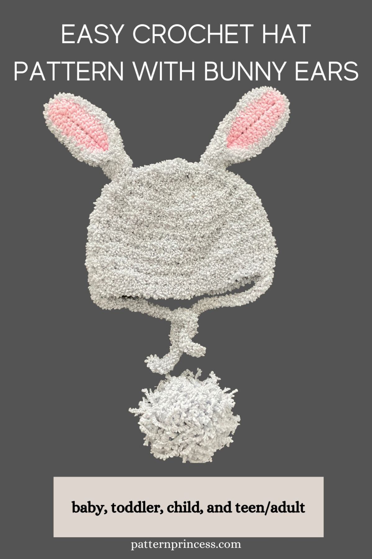 Easy Crochet Hat Pattern with Bunny Ears