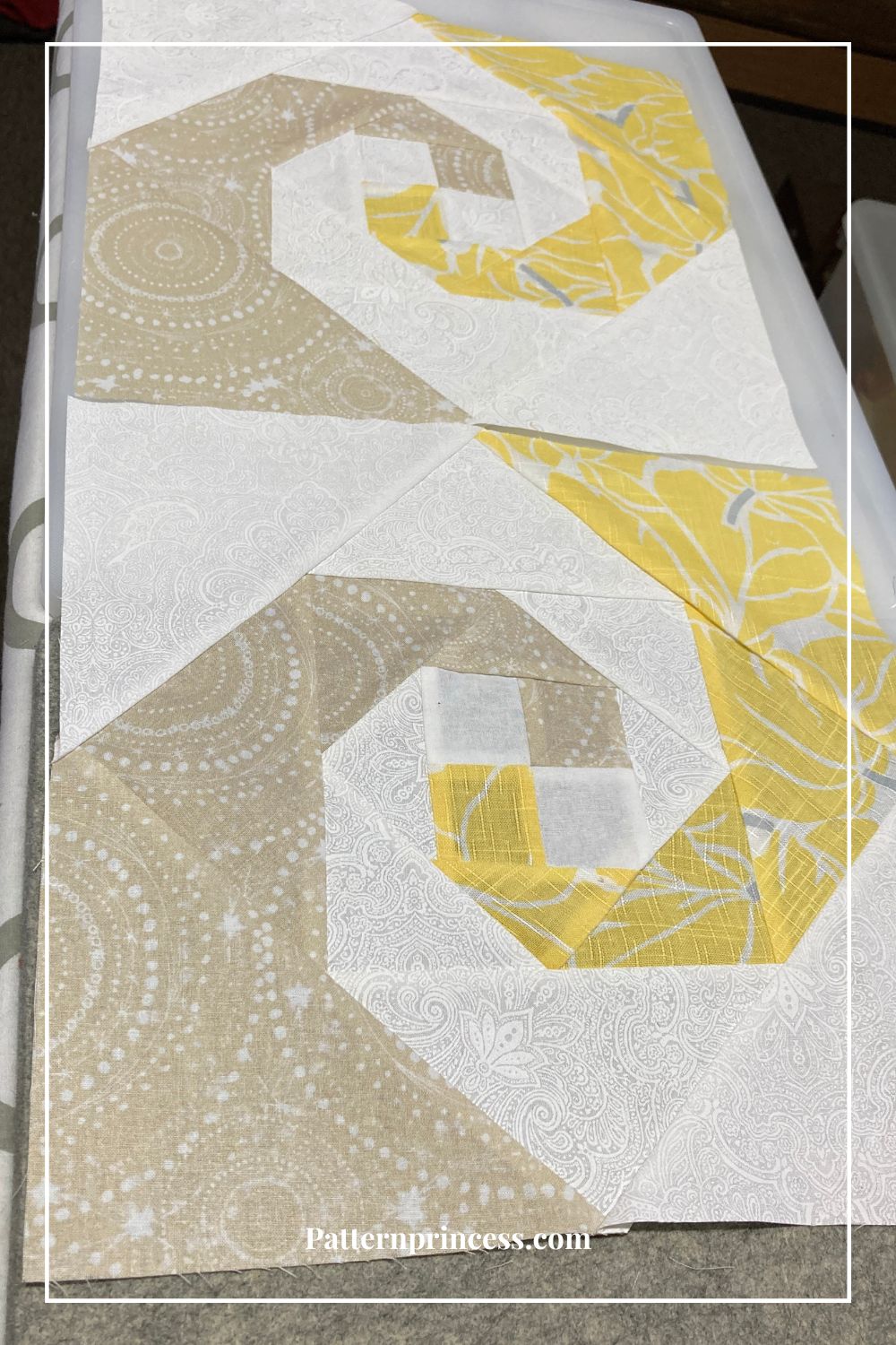 3 Fabric Snail's Trail Block