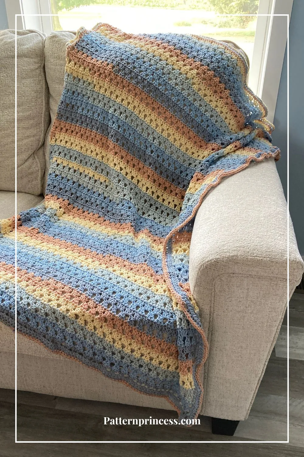 Crochet Blanket in Beach Colors
