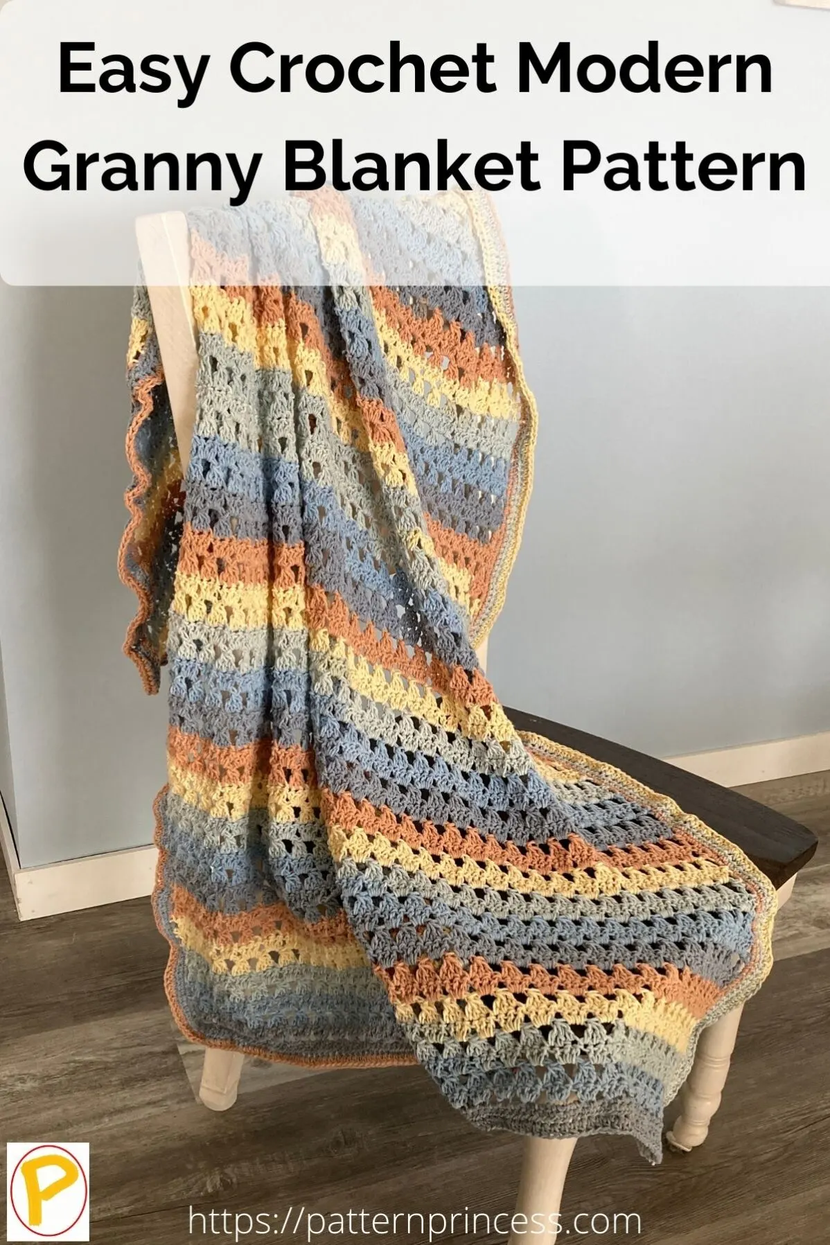Easy Crochet Modern Granny Blanket Pattern