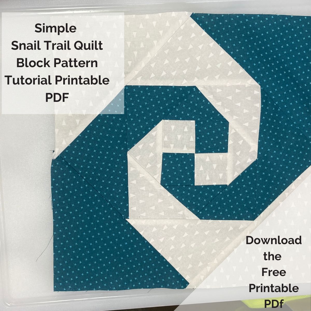 Simple Snail Trail Quilt Block Pattern Tutorial Printable PDF