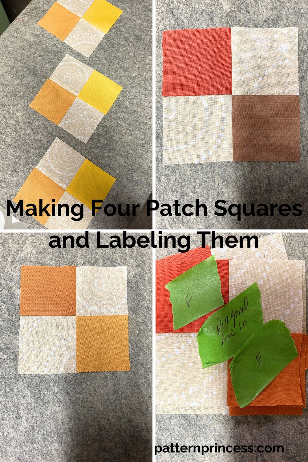 Making Four Patch Squares and Labeling Them