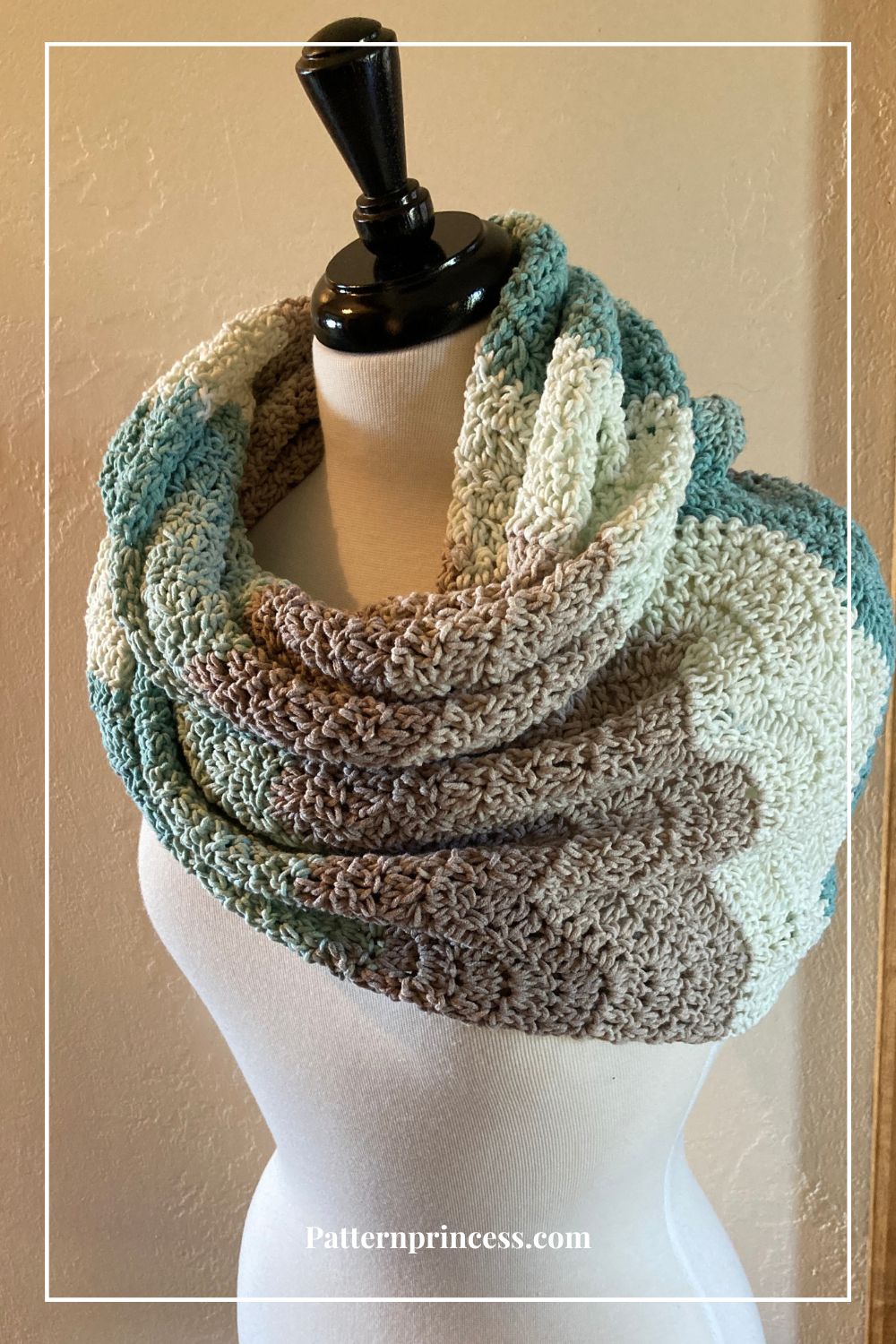 Snood Infinity Scarf Wrapped Around Shoulder