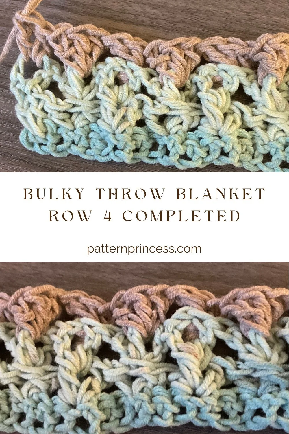 Bulky Throw Blanket row 4 completed