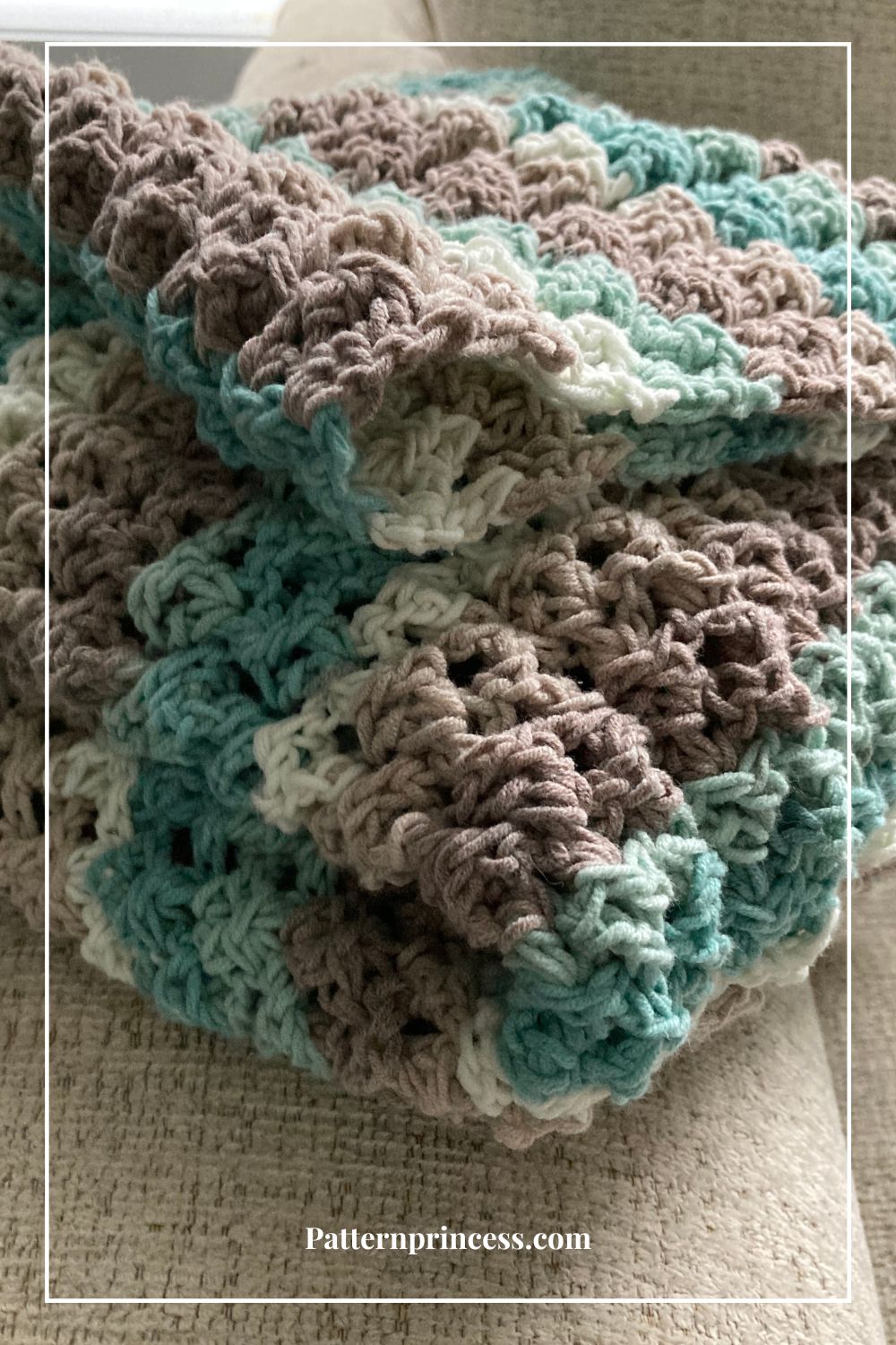 Bulky crochet throw folded