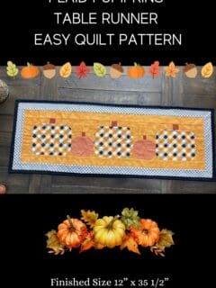 Plaid Pumpkins Table Runner Easy Quilt pattern