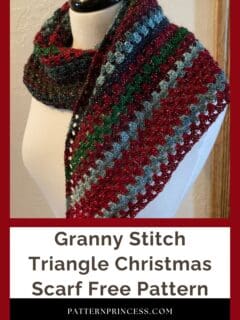 Granny Stitch Triangle Christmas Scarf Free Pattern