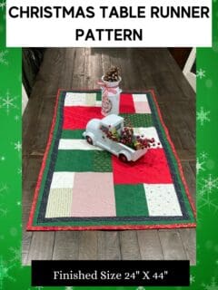 Mosaic Color Block Christmas Table Runner Pattern