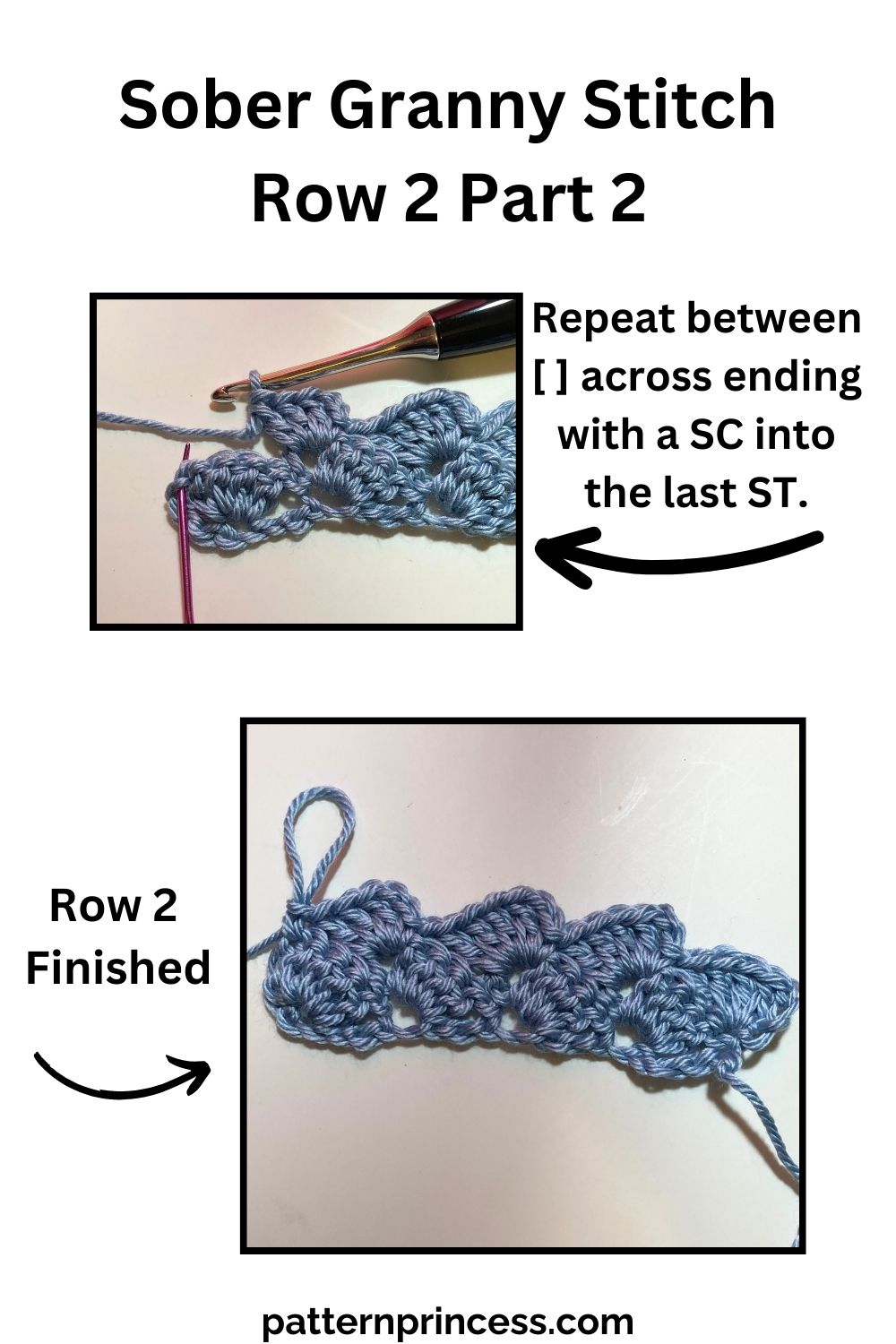 Sober Granny Stitch Row 2 Part 2